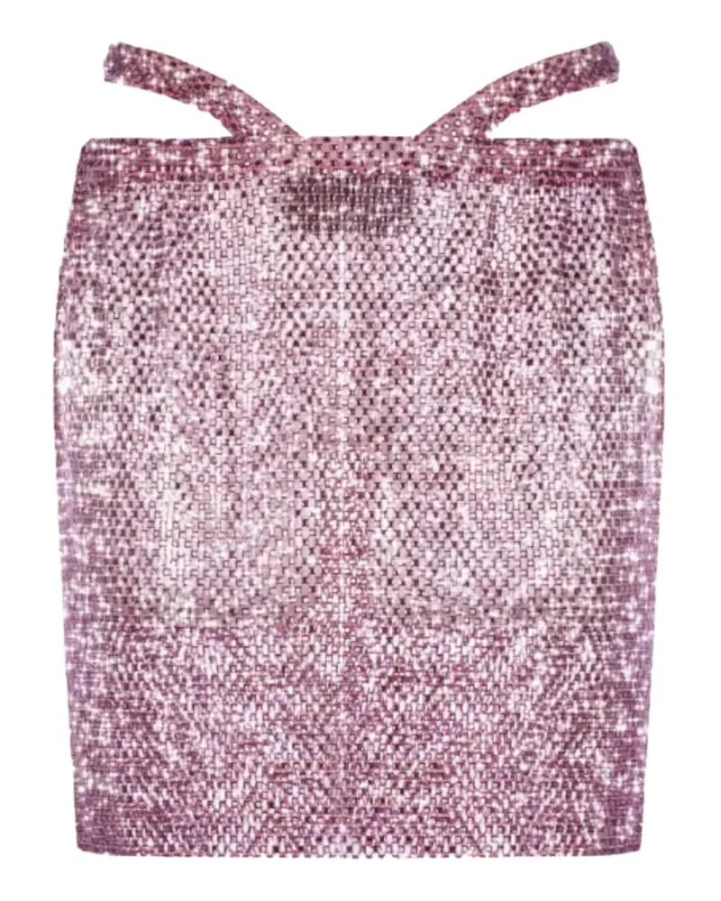 SANTA Brands crystal-embellished mesh mini skirt - Violett Violett