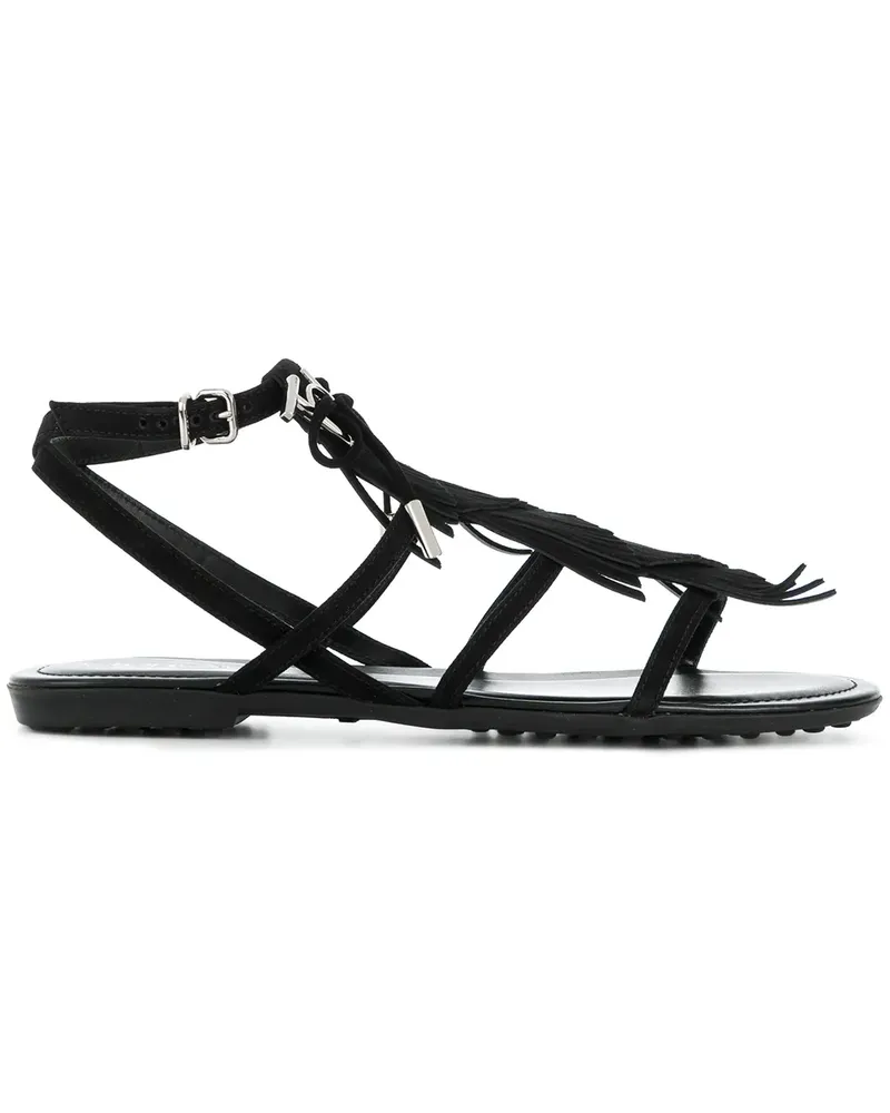 TOD'S Sandalen mit Logo-Schild - Schwarz Schwarz