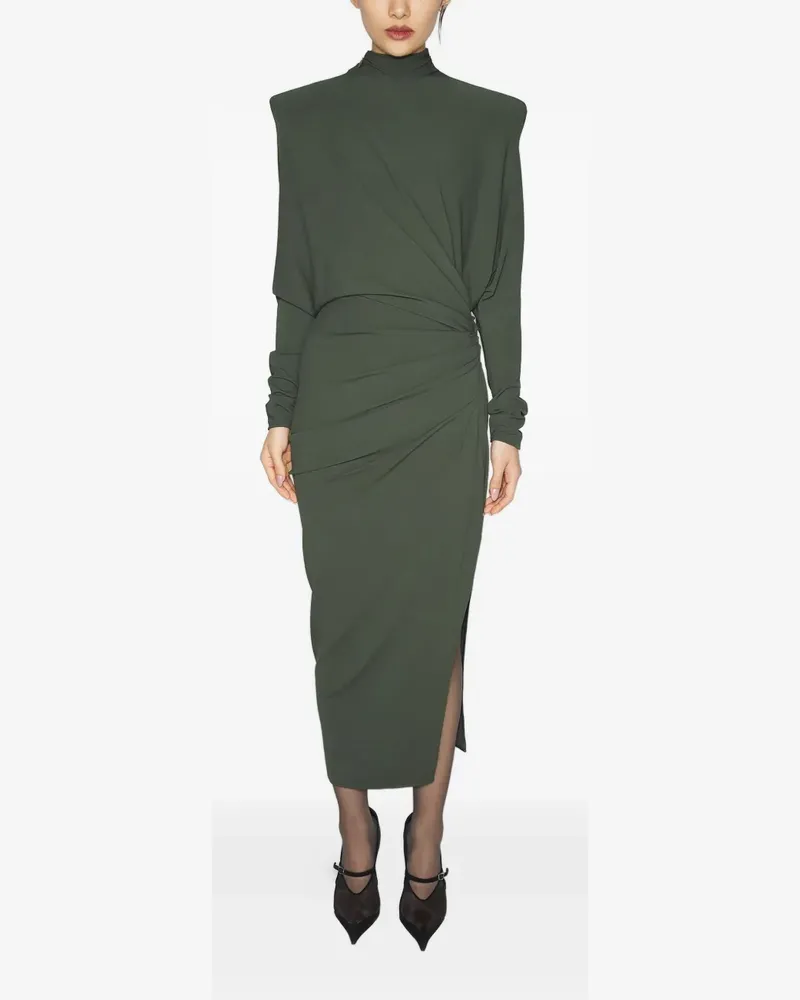Thierry Mugler Midikleid mit Schulterpolstern - Grün Grün