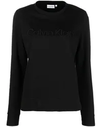 Calvin Klein Sweatshirt mit Logo-Stickerei Schwarz