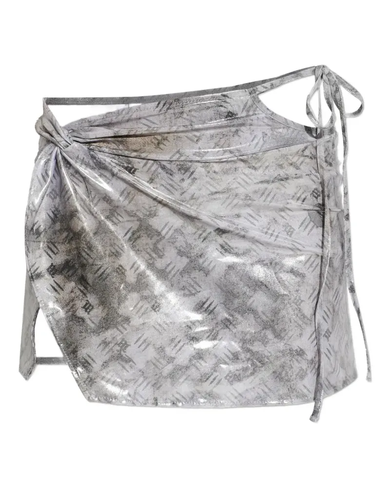 MISBHV knot-detail tie-fastening pareo - Silber Silber