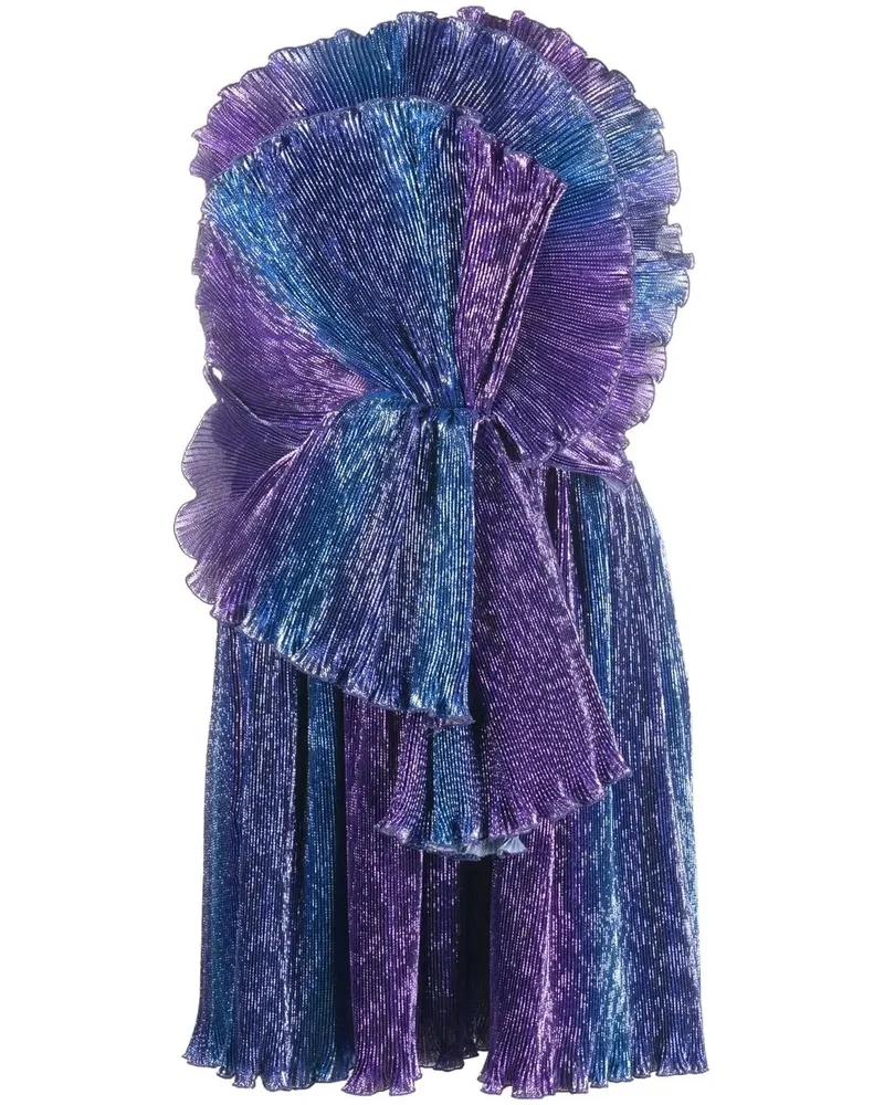 Alberta Ferretti Minikleid mit Rüschen - Blau Blau