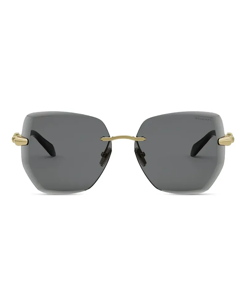 Bulgari Serpenti Viper Sonnenbrille mit geometrischem Gestell - Schwarz Schwarz