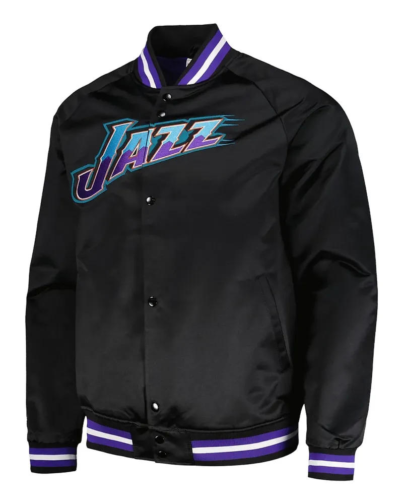 Mitchell & Ness satin bomber jacket - Schwarz Schwarz
