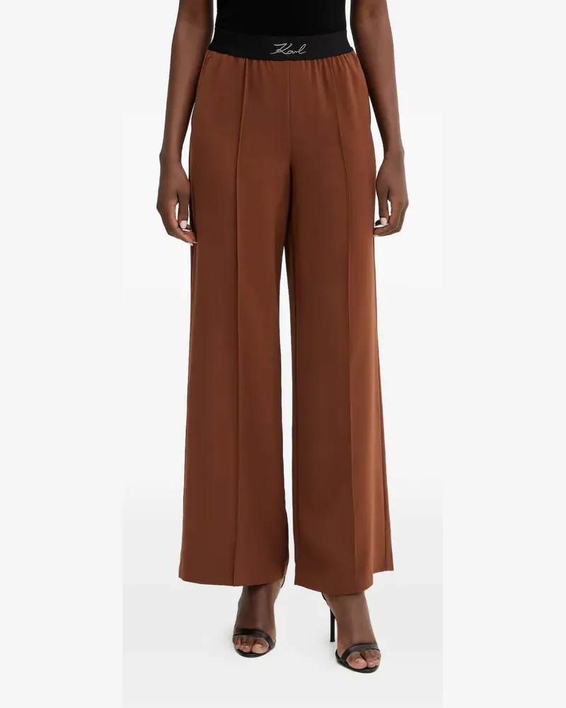 Karl Lagerfeld seam-detail flared trousers - Braun Braun