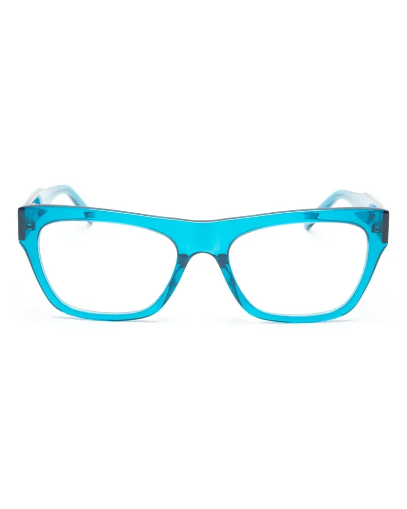 Balenciaga Eckige Brille mit Logo-Prägung - Blau Blau