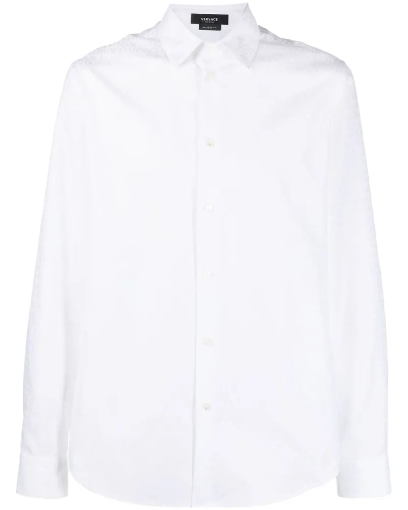 Versace Allover Hemd - Weiß Weiß
