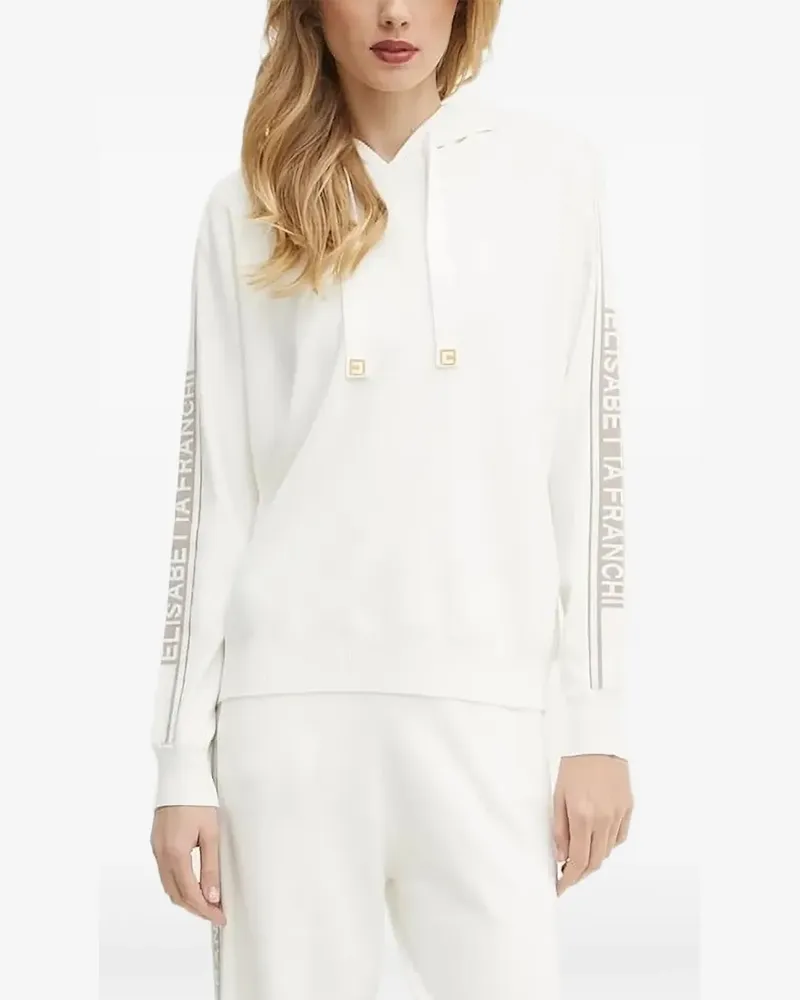 Elisabetta Franchi Hoodie mit Logo - Weiß Weiß