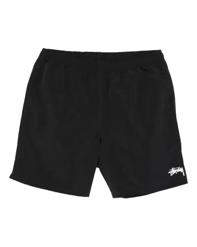Stüssy Badeshorts mit Logo - Schwarz Schwarz