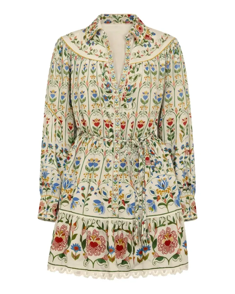 FARM Rio floral mini dress - Nude Nude