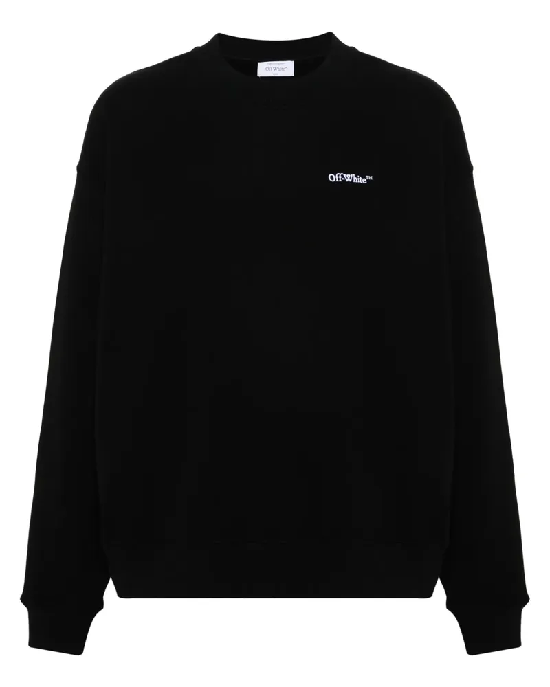 OFF-WHITE Sweatshirt mit Logo-Stickerei - Schwarz Schwarz