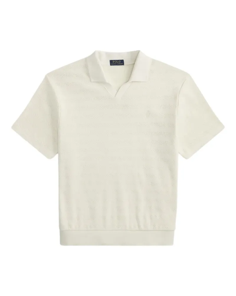 Ralph Lauren Geripptes Poloshirt - Nude Nude