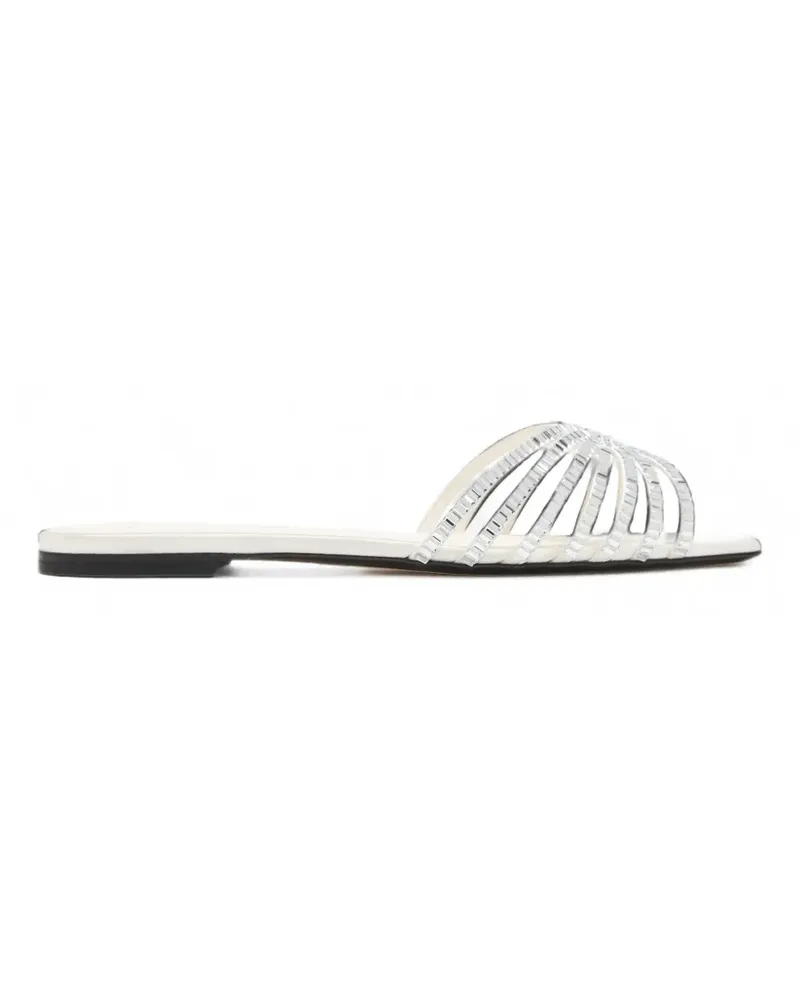 Alevì Sole crystal-embellished flat sandals - Weiß Weiß