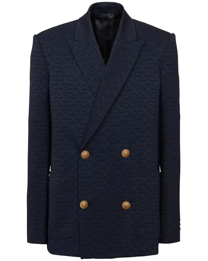 Balmain Sakko aus Satin - Blau Blau