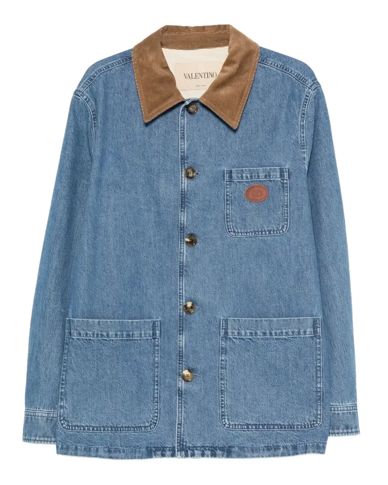 Valentino Garavani logo-patch denim jacket - Blau Blau