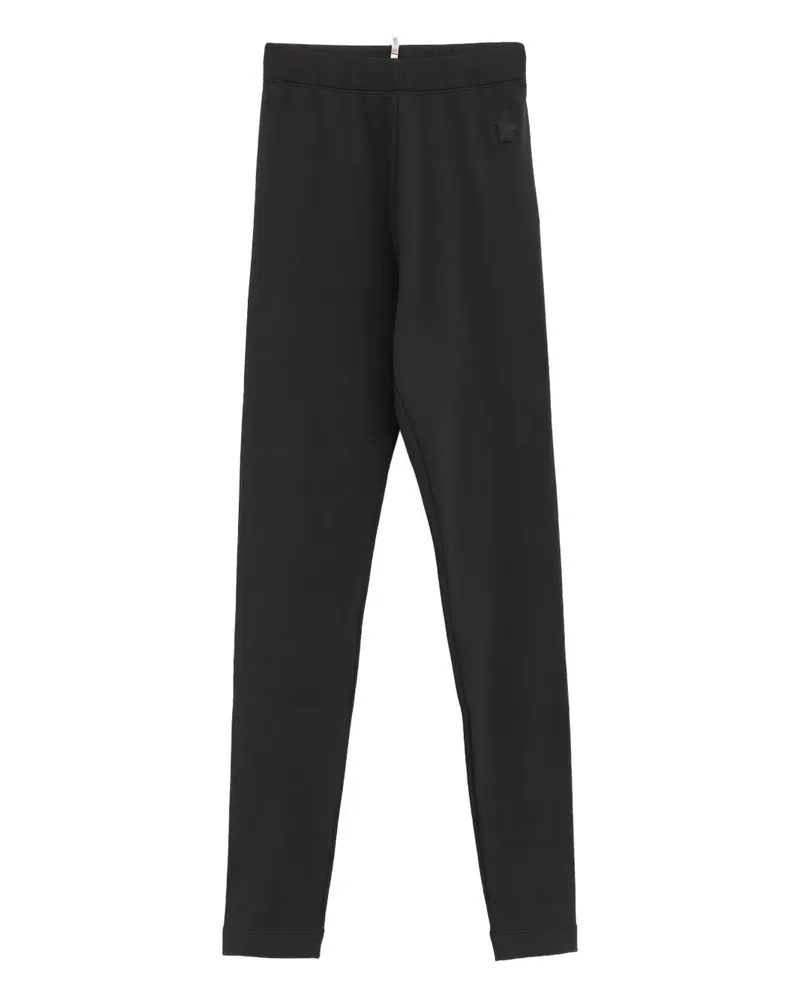 Moncler logo-patch leggings - Schwarz Schwarz