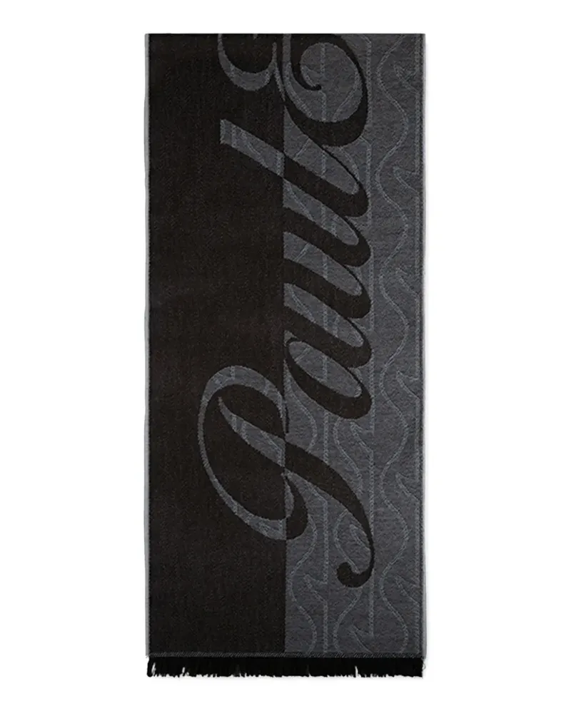 Paul & Shark monogram wool scarf - Schwarz Schwarz