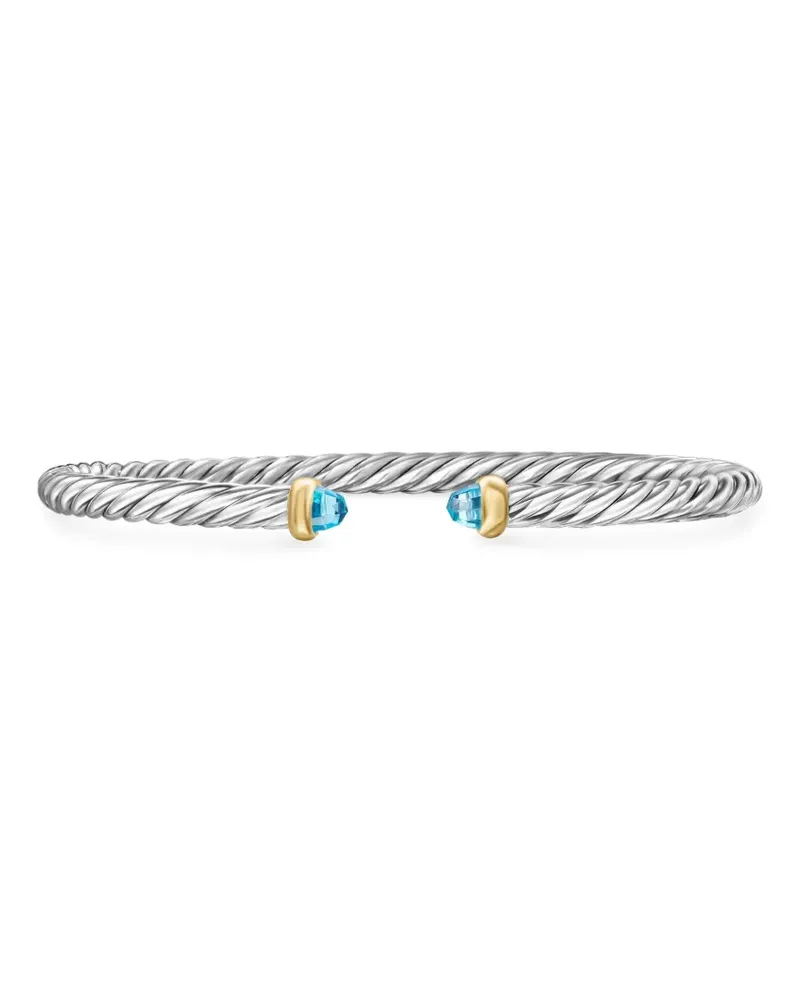 David Yurman 14kt Cable Flex Gelbgold- und Sterlingsilberarmband 4mm Silber