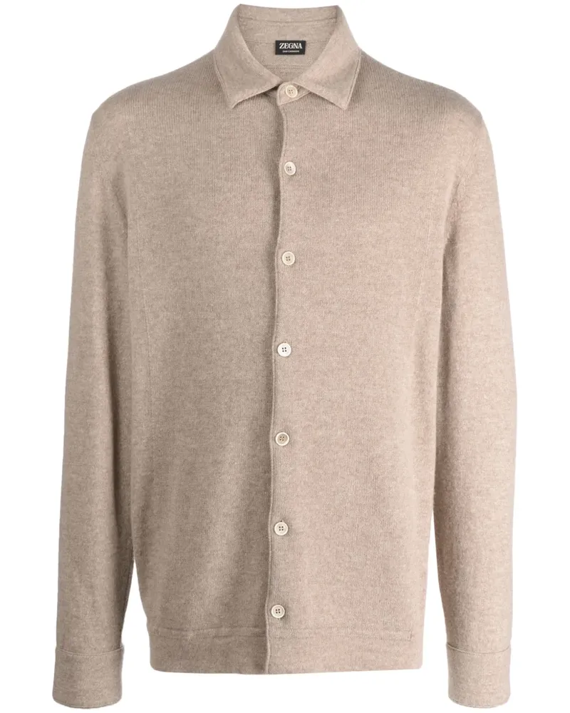 Ermenegildo Zegna Kaschmircardigan mit klassischem Kragen - Nude Nude
