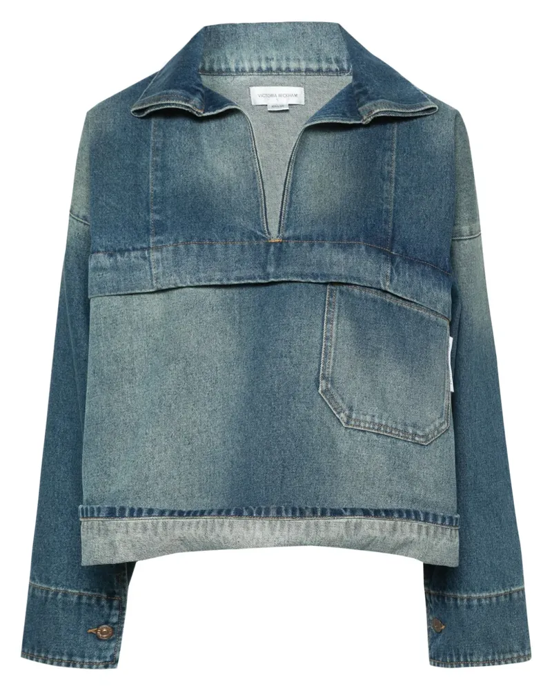 Victoria Beckham Jeanshemd im Cropped-Design - Blau Blau