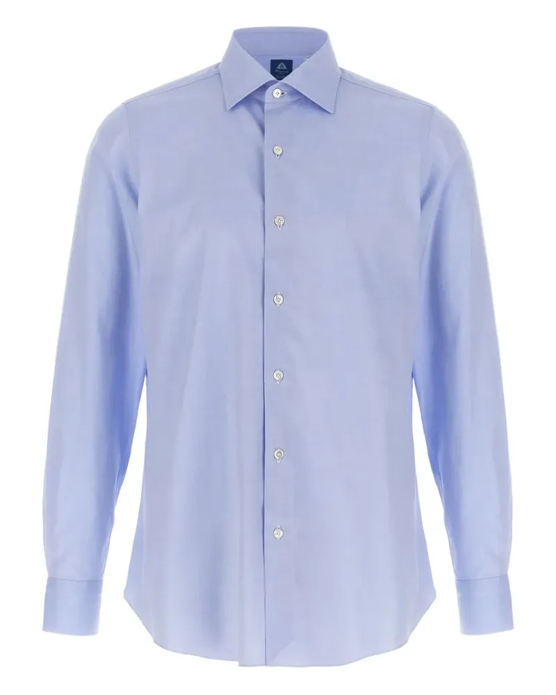 Finamore 1925 Napoli Hemd mit Knopfmanschetten - Blau Blau