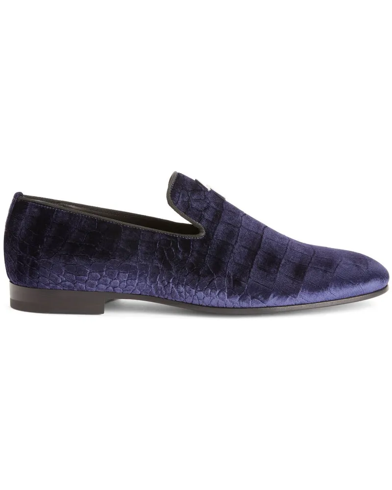 Giuseppe Zanotti G-Flash Loafer mit Kroko-Optik - Blau Blau