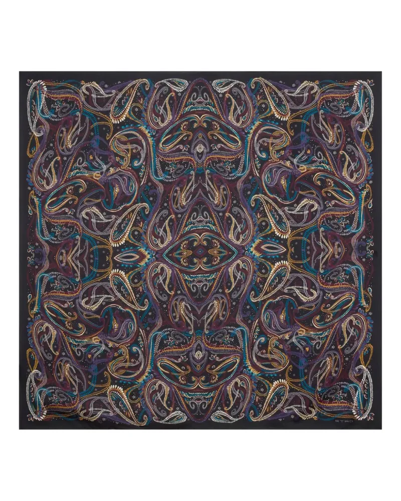 Etro Schal aus Seide mit Paisley-Print - Schwarz Schwarz