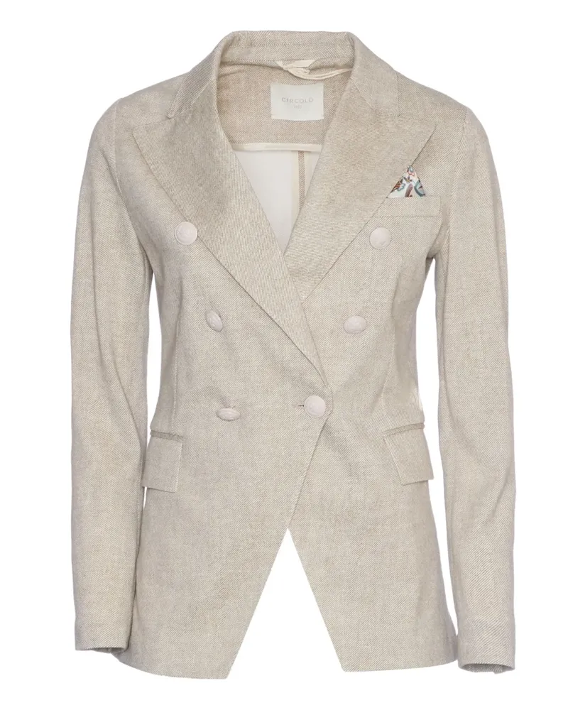 CIRCOLO 1901 Doppelreihiger Blazer mit Blumen - Nude Nude