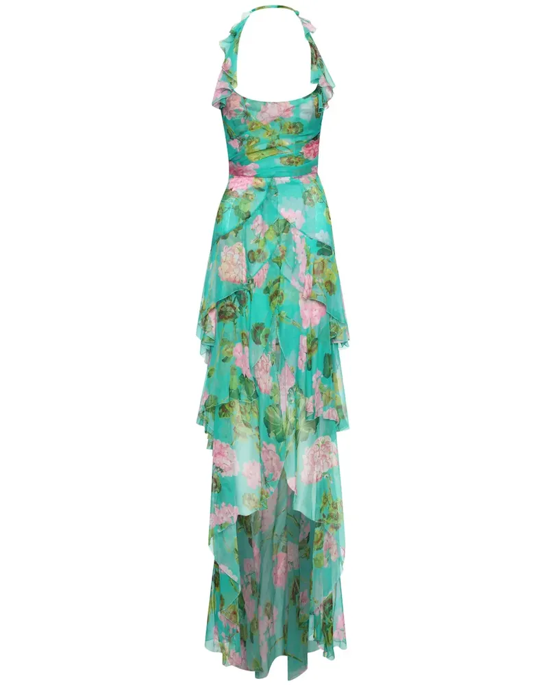 Oscar de la Renta Abendkleid mit Geranien-Print - Grün Grün