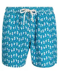 MC2 Saint Barth Badeshorts mit grafischem Print Blau