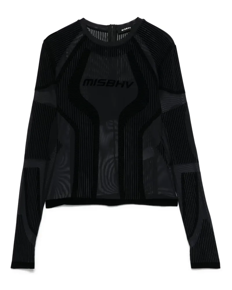MISBHV Beflocktes T-Shirt aus Mesh - Schwarz Schwarz