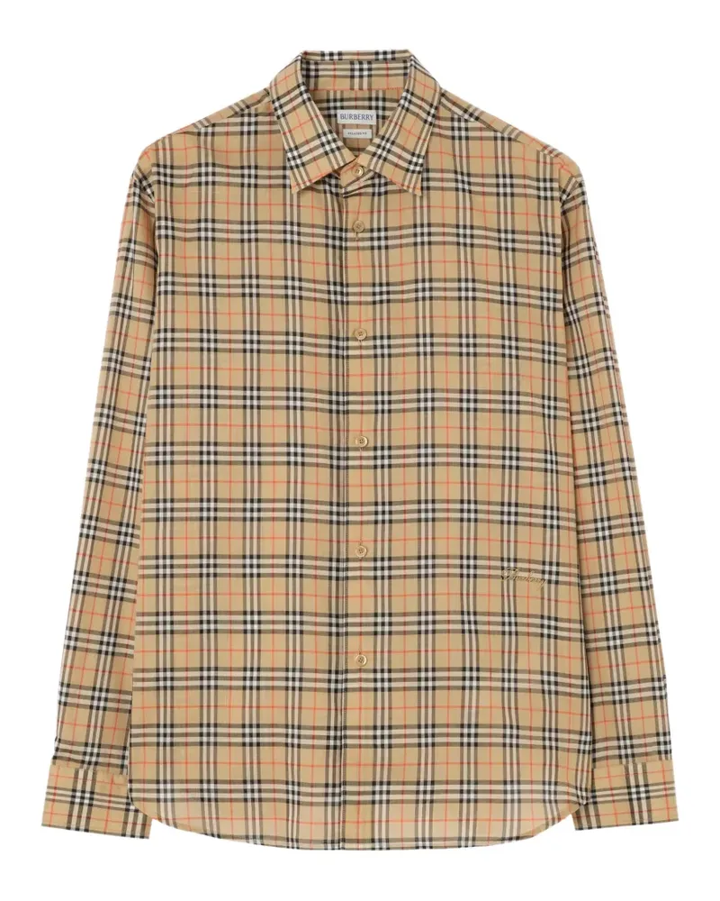 Burberry Check Hemd mit lockerem Schnitt - Nude Nude