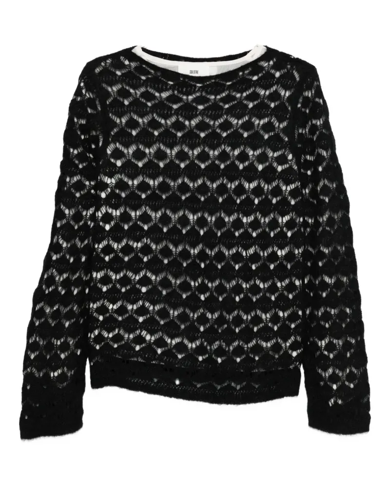 SOLOTRE open-work sweater - Schwarz Schwarz