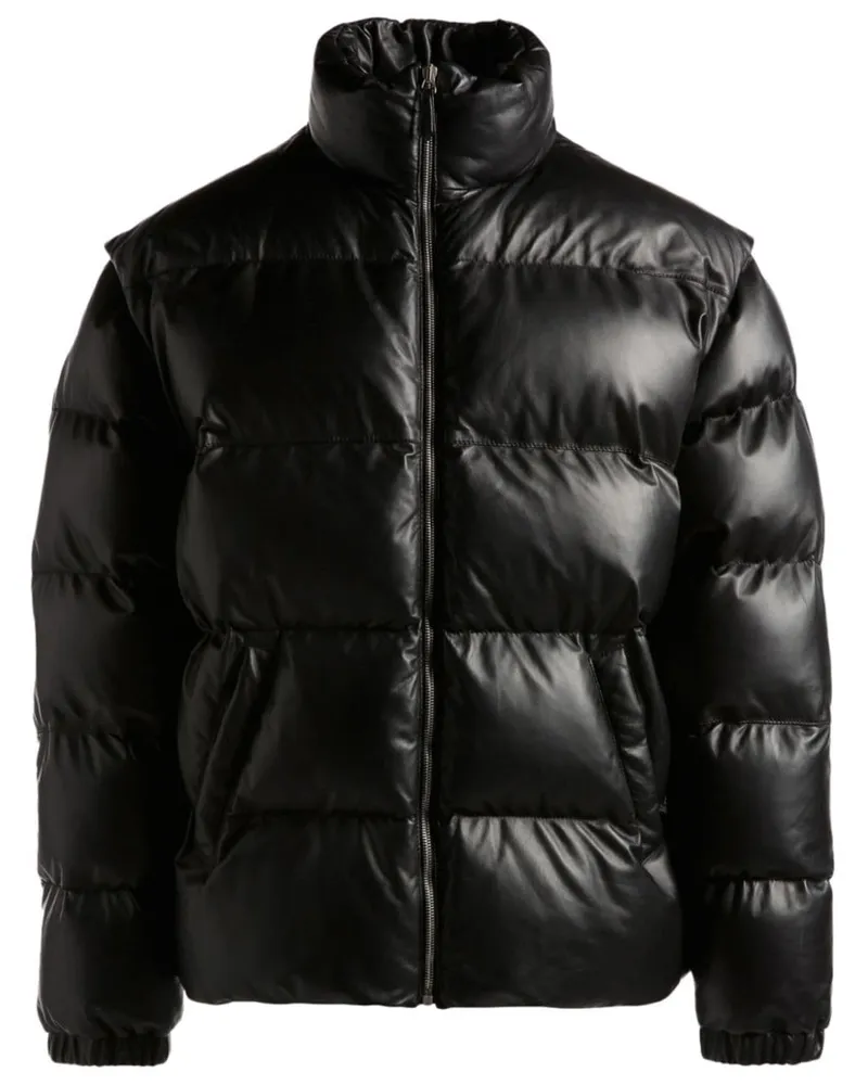 Bally Wattierte Lederjacke mit Stehkragen - Schwarz Schwarz