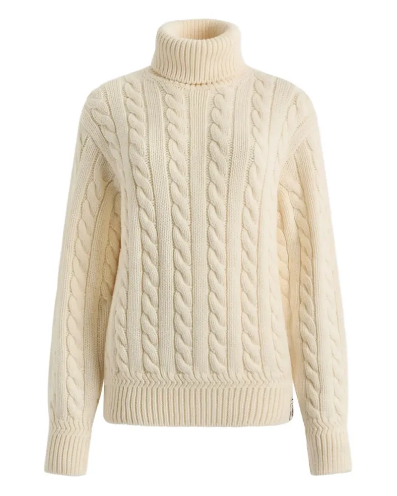 Bally Rollkragenpullover mit Zopfmuster - Nude Nude