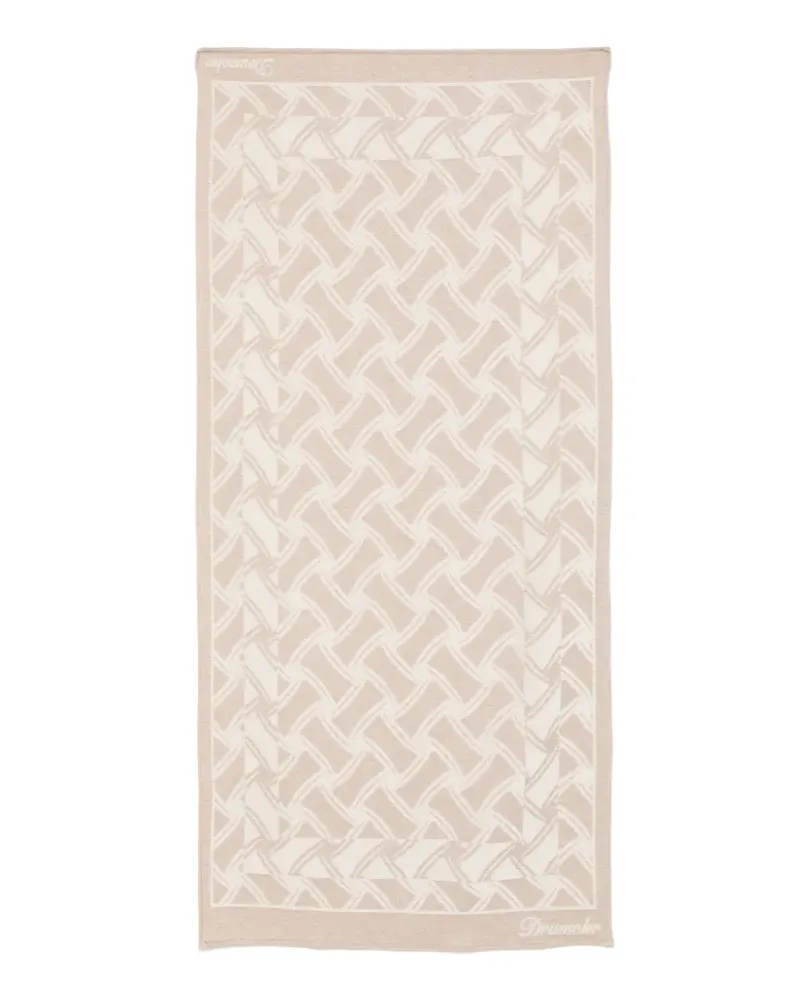 Drumohr  patterned cotton beach towel - Nude Nude