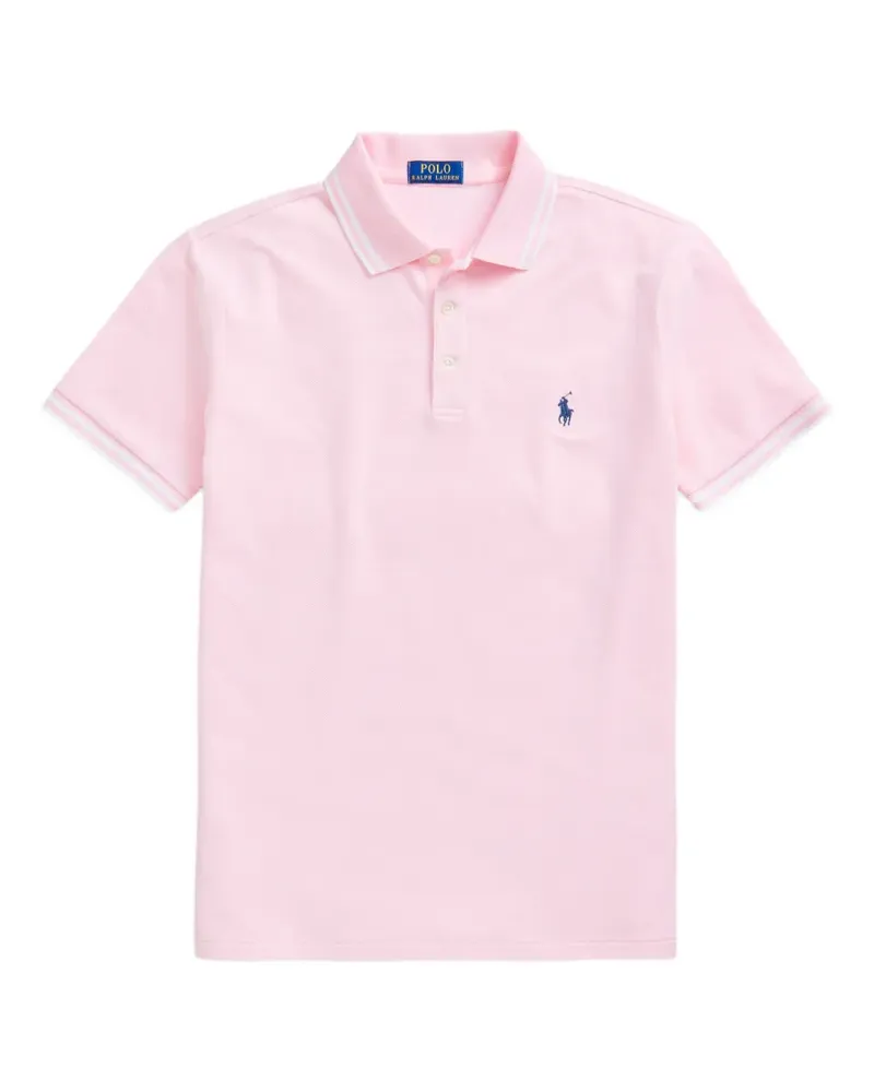 Ralph Lauren embroidered-logo tipped polo shirt - Rosa Rosa