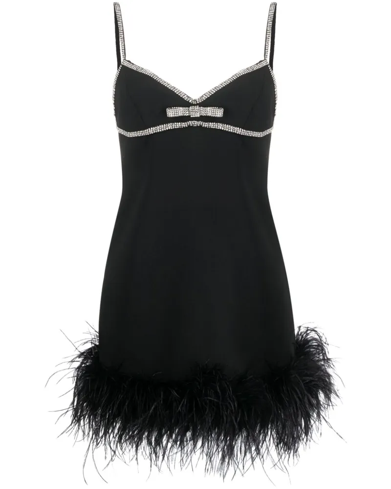 Self-Portrait Minikleid mit Strass - Schwarz Schwarz