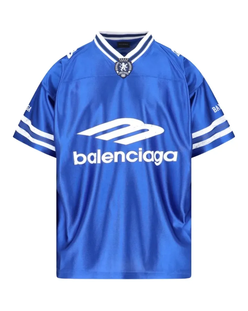Balenciaga 3B football V-neck T-shirt - Blau Blau