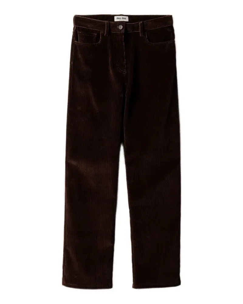 Miu Miu Weite Hose mit Cord-Struktur - Braun Braun