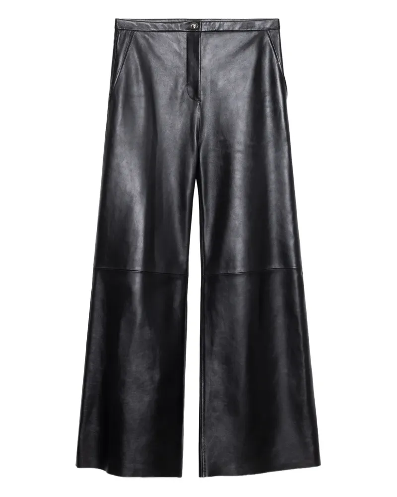 STAND Geknöpfte Rowena Lederhose - Schwarz Schwarz