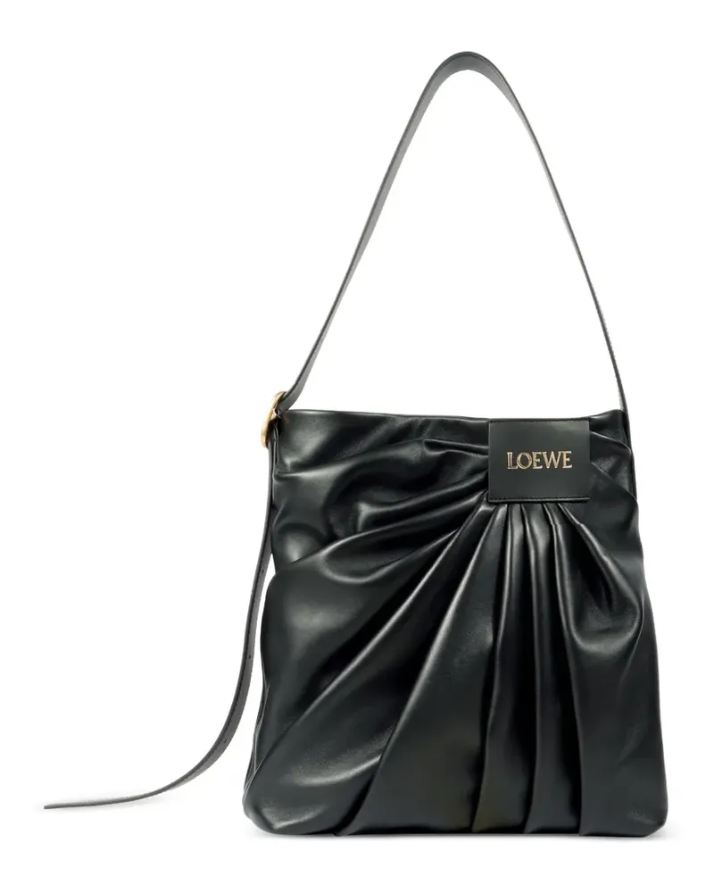 Loewe draped leather tote bag - Schwarz Schwarz