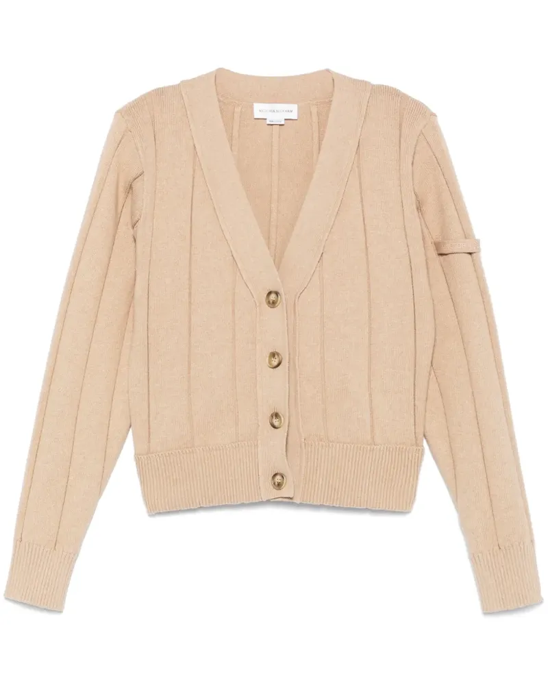 Victoria Beckham Grob gerippter Cardigan - Nude Nude