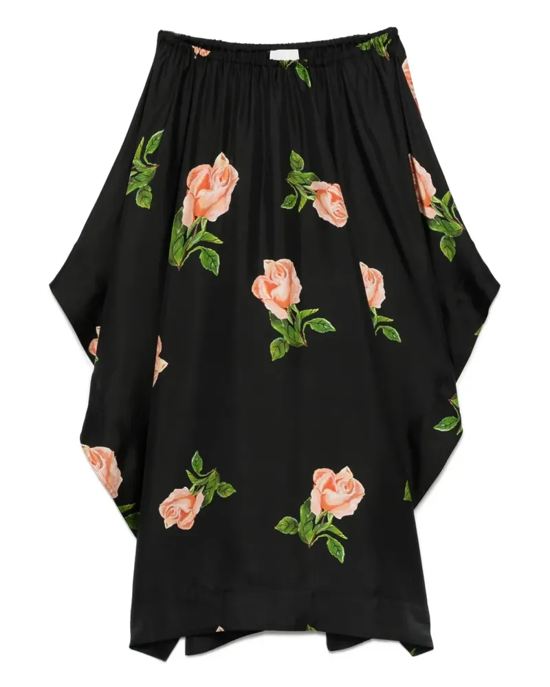 Nanushka Rock mit Rosen-Print - Schwarz Schwarz