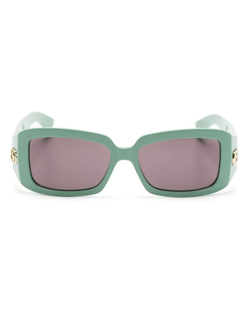 Gucci Eckige Sonnenbrille mit GG - Grün Grün