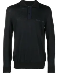 Billionaire Merino-Poloshirt mit Logo-Stickerei Schwarz