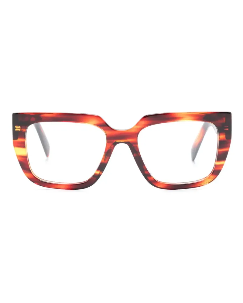 Prada Eckige Brille mit grafischem Print - Braun Braun
