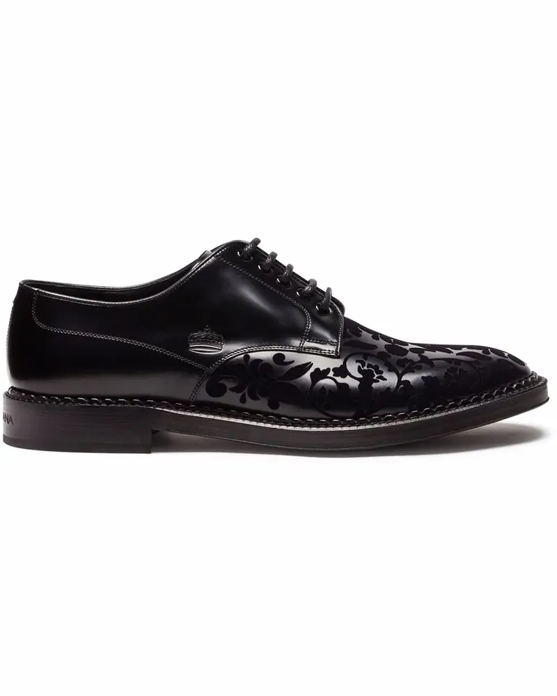 Dolce & Gabbana Derby-Schuhe mit Print - Schwarz Schwarz