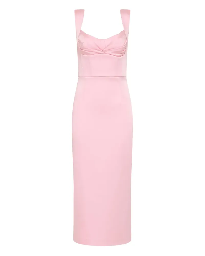 Rebecca Vallance Aymee Midikleid mit Herzausschnitt - Rosa Rosa