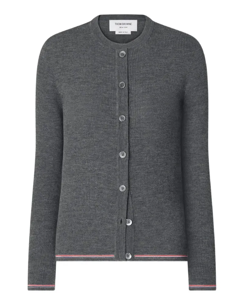 Thom Browne Wollcardigan mit gerippten Nähten - Grau Grau